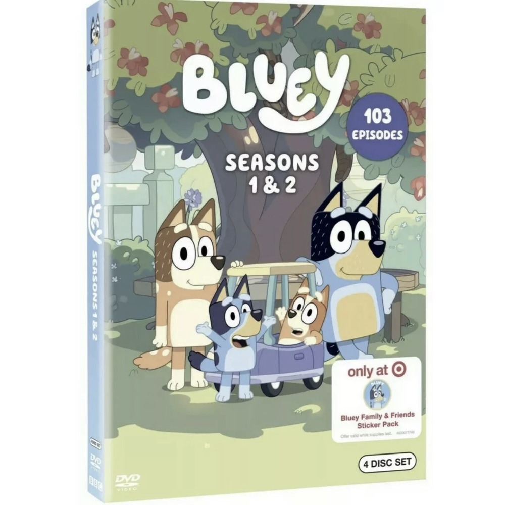 NEW AND SEALED "Bluey Seasons 1 & 2" [TARGET Exclusive DVD Set / 103 Episodes]
